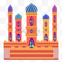 彩色窗户高层梦幻城堡
