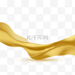 金色丝带背景插画元素丝绸党务党