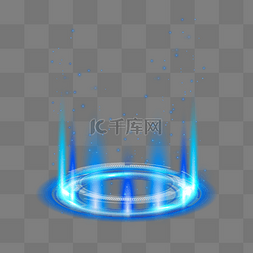 舞台光效图片_蓝色圆形射线科幻舞台