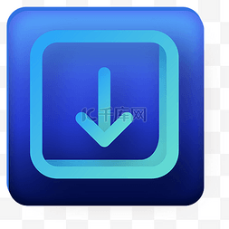 深蓝色简洁风格手机icon图标下箭