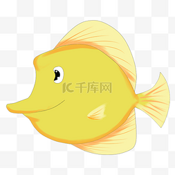 一条黄色热带鱼