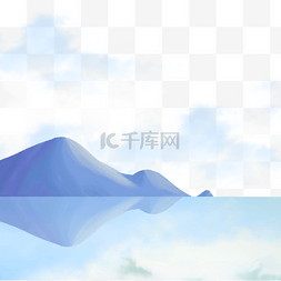 蓝色云雾图片_蓝色远山风景