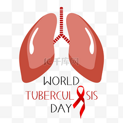 卡通丝带world tuberculosis day