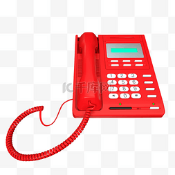 电话图片_红色家用座机电话