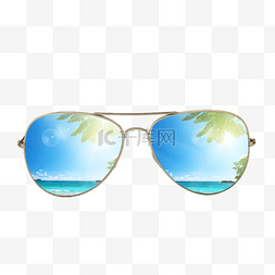 创意渐变色图片_渐变色沙滩太阳镜创意沙滩太阳镜