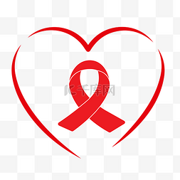 爱心世界艾滋病日图标