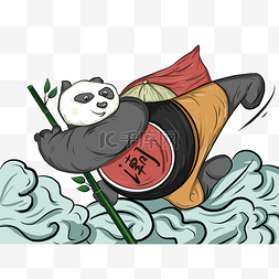 吉祥团案图片_国潮风吉祥动物熊猫