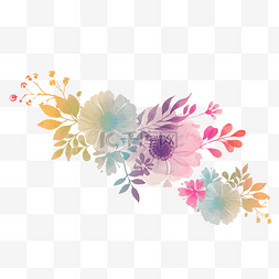 彩虹水彩花卉装饰