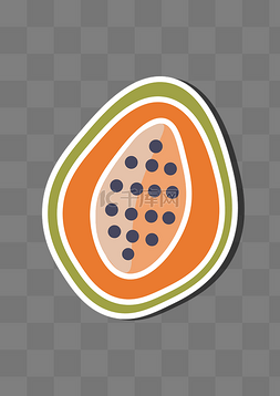 水果蔬菜图标组合木瓜