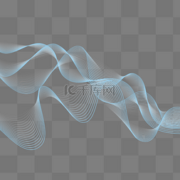 透明曲线图片_蓝色渐变透明感线条