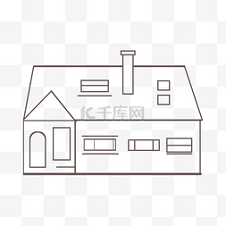 线描稿房子图片_线描住房房子