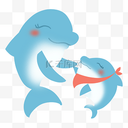 大海豚图片_母亲节牵手的大海豚和小海豚