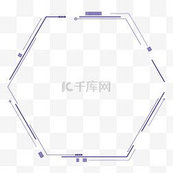 深色科技图片_蓝色科技点线六角边框