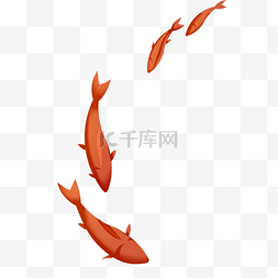 红色卡通金鱼图片_红色的金鱼免抠图