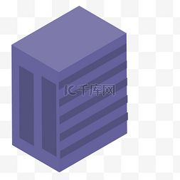 紫色立体大厦元素