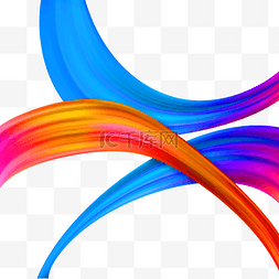 彩色曲线丝带图片_抽象炫酷丝带线条