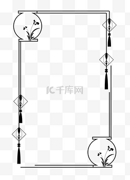 中国风边框图片_中国风海报黑色边框方框免抠png