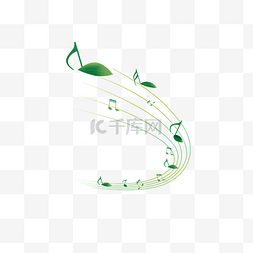 撕纸效果图片_创意合成绿色的音乐符号效果