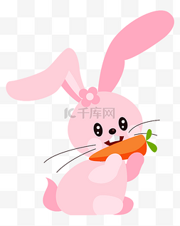 卡通小兔子插画图片_手绘十二生肖兔子插画