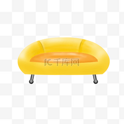 沙发弧形图片_黄色圆弧形沙发插画
