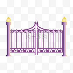紫色大门栅栏