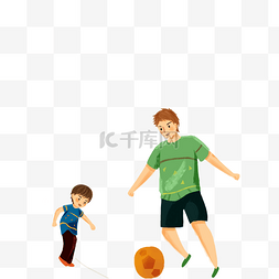 两个男孩在踢球免抠图