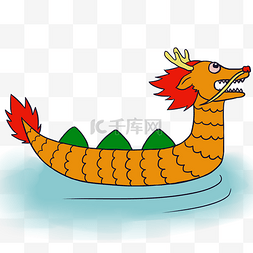 中国习俗单独龙舟端午赛龙船