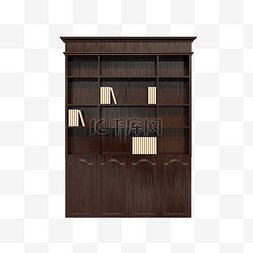 中式实木落地书柜
