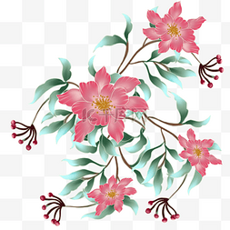粉红色花朵刺绣花朵花纹装饰