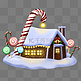 圣诞节积雪糖果屋