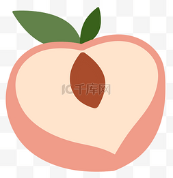 扁平风可爱手绘水果桃子