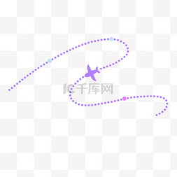 旅行元素图片_紫色飞机线路图