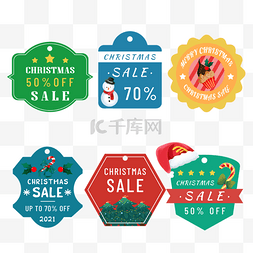 sale图片_christmas sale蓝色圣诞标签