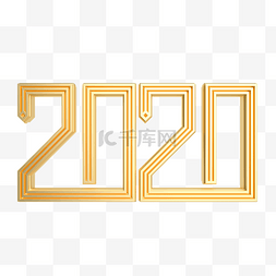 数字图片_金属质感2020字样