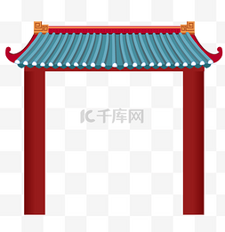 古代喜庆元素图片_中国风古典屋檐边框