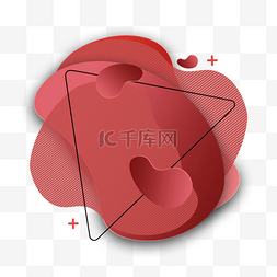 几何红色渐变图片_红色流体渐变层叠元素