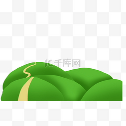 春天绿色草丛山坡