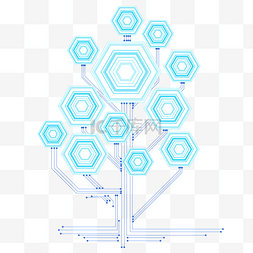 蓝色科技背景素材图片_蓝色科技树