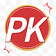 红色矢量PK按钮设计