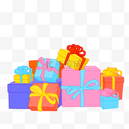 红色礼物盒图片_一堆五颜六色的礼物盒