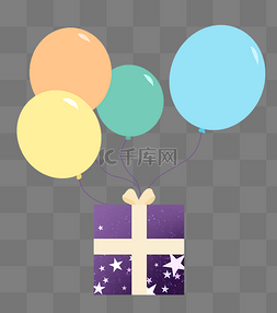 紫色礼物盒图片_紫色礼物盒气球