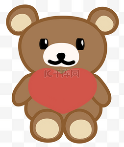 棕色小熊爱心图片_爱心棕熊抱枕玩偶布娃娃