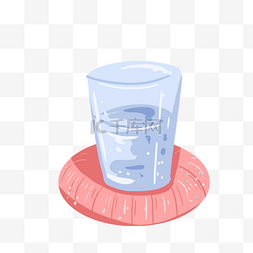 卡通透明的水杯子和游圈