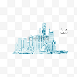 手绘水彩城市插画