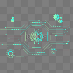 数据安全图片_绿色指纹锁图形