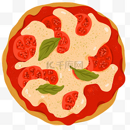 特色小吃披萨插画