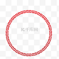 中国风圆圈圆圈图片_红色祥云圆圈免抠图