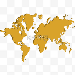 矢量创意设计黄色世界地图