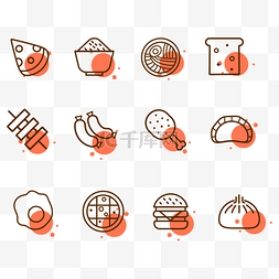饺子图片_美食线描餐饮图标