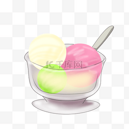 一碗三色冰淇淋球